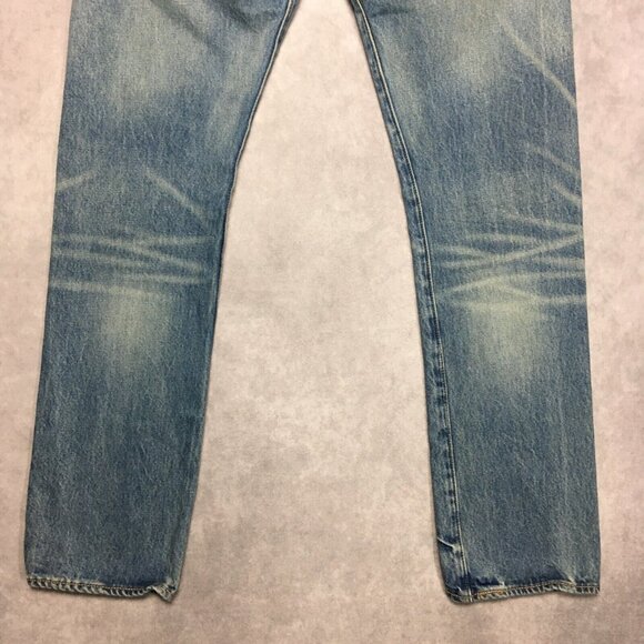 Levis Men 501 Original Fit Blue Jeans size 30x32 Distressed Destroyed Light Wash - Picture 13 of 16